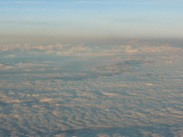 View on the Alps mountains, from the plane from Eindhoven