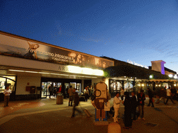 The front of Pisa International Airport, by night