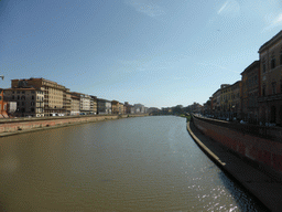 The east side of the Arno river, viewed from the Ponte di Mezzo bridge