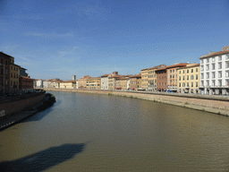 The west side of the Arno river, viewed from the Ponte di Mezzo bridge