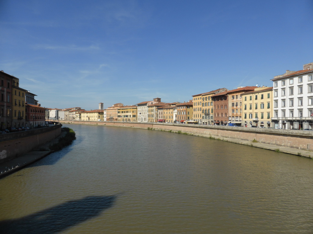 The west side of the Arno river, viewed from the Ponte di Mezzo bridge