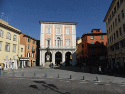 The Piazza Garibaldi square with a statue of Giuseppe Garibaldi