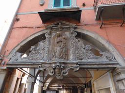 Relief above a gallery at a house at the Piazza Garibaldi square