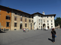 The Piazza dei Cavalieri square with the Palazzo del Collegio Puteano palace and the Palazzo dell`Orologio palace