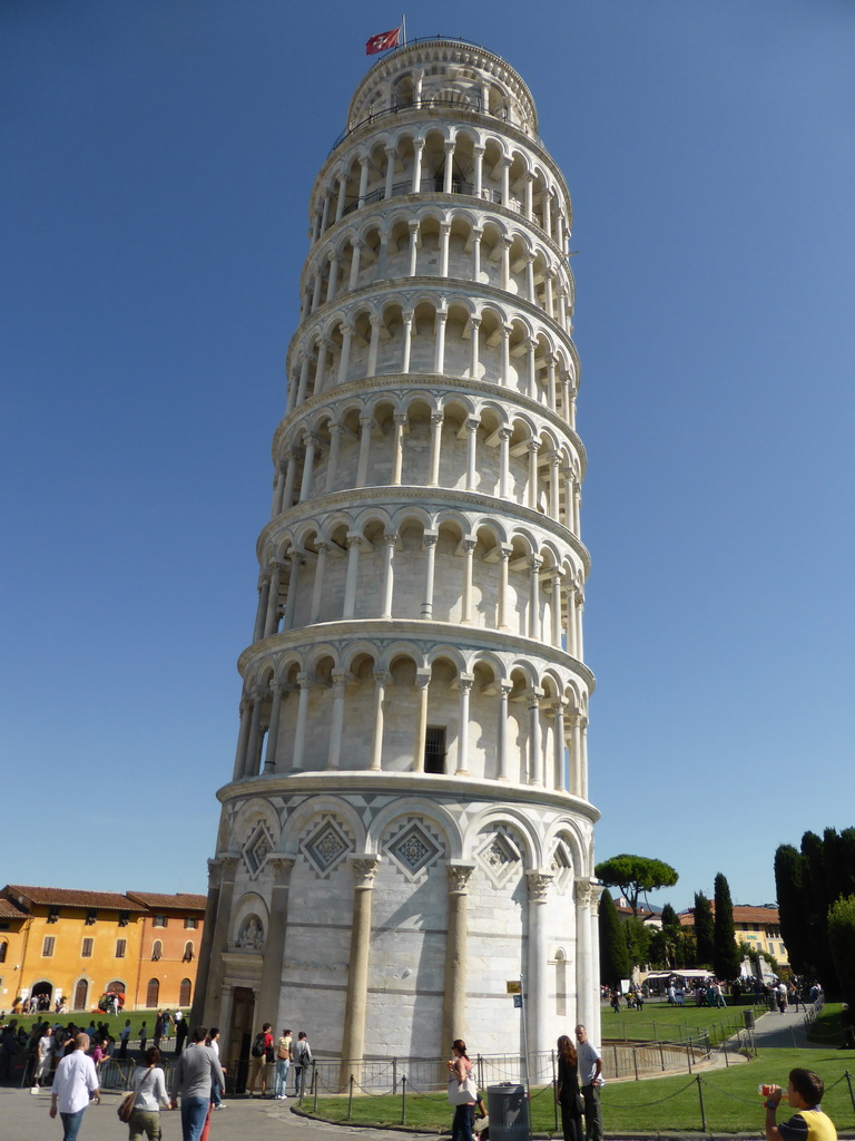 The Leaning Tower of Pisa at the Piazza del Duomo square