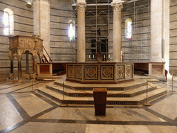 Sculpture of St. John the Baptist and the pulpit of the Baptistry of St. John