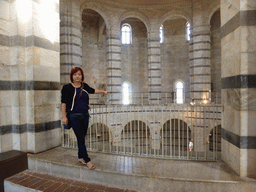 Miaomiao at the upper floor of the Baptistry of St. John