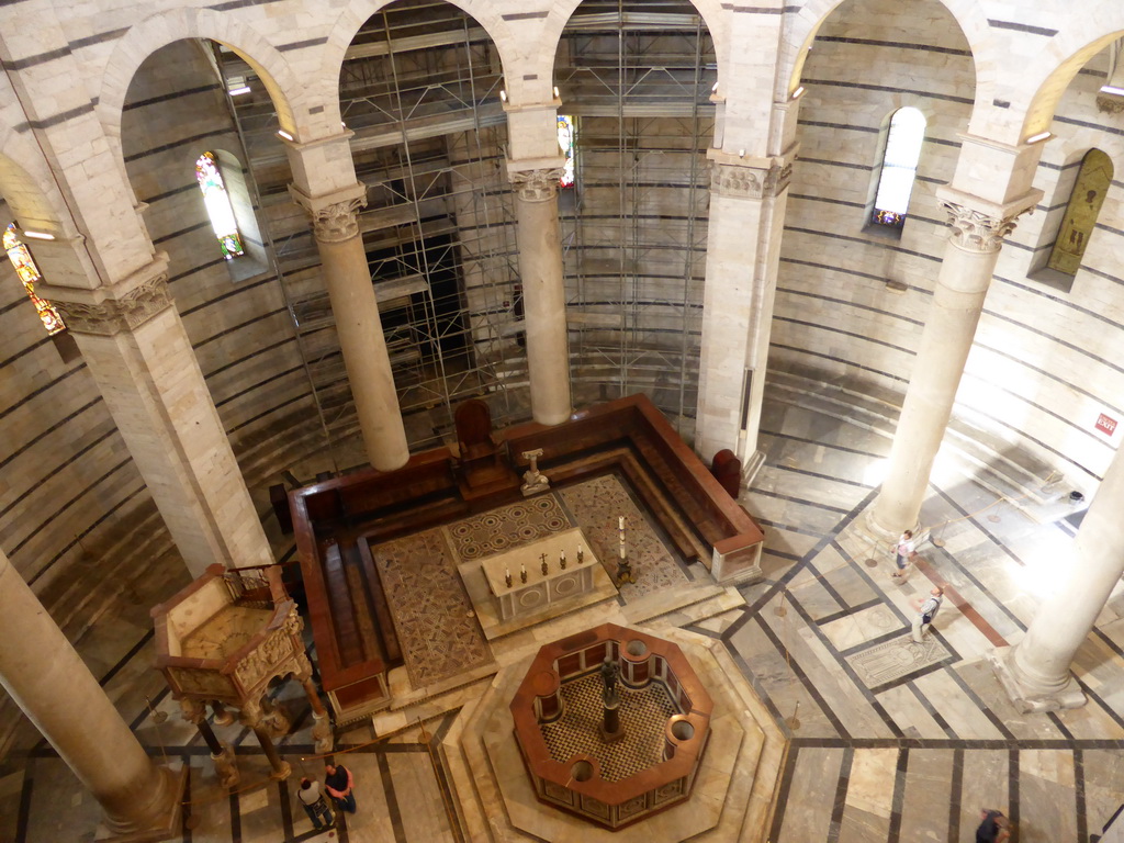 View on the lower floor from the upper floor of the Baptistry of St. John