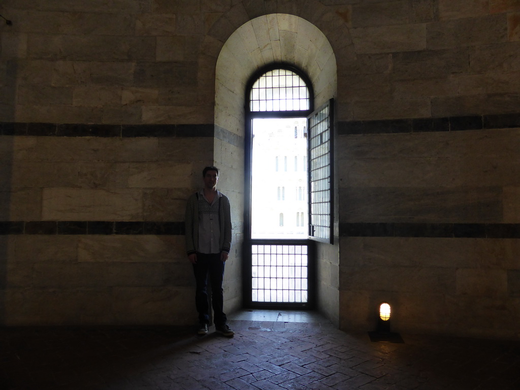 Tim at the upper floor of the Baptistry of St. John