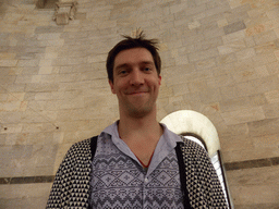 Tim at the upper floor of the Baptistry of St. John