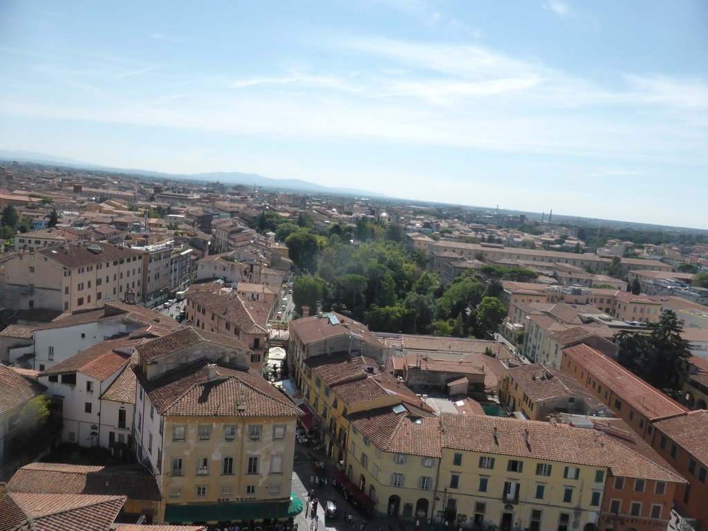 The Via Roma street, the Via Santa Maria street, the Botanical Gardens and the south of the city, viewed from the Leaning Tower of Pisa