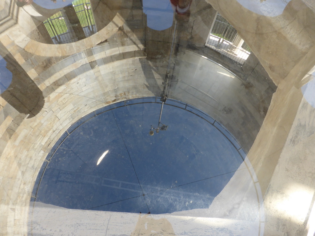 The shaft of the Leaning Tower of Pisa, viewed from the top floor