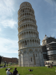 The Piazza del Duomo square with the Leaning Tower of Pisa and the Pisa Duomo cathedral