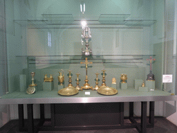 Tableware at the Treasury of the Pisa Duomo cathedral at the Museo dell`Opera del Duomo museum