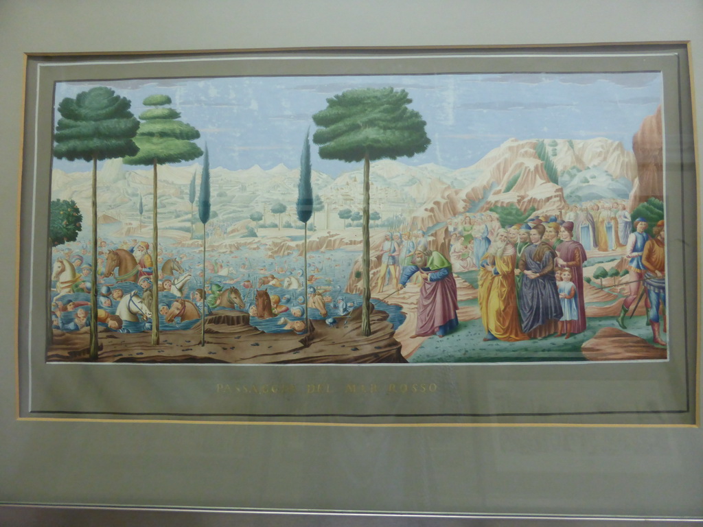 Painting of the crossing of the Red Sea, at the Museo dell`Opera del Duomo museum