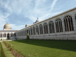 Inner courtyard and the tower of the Camposanto Monumentale cemetery