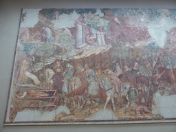 Left side of the fresco `The Triumph of Death` by Buonamico Buffalmacco at the Camposanto Monumentale cemetery