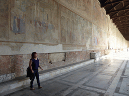 Miaomiao with frescoes and tombs at the Camposanto Monumentale cemetery