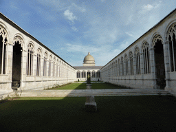 Inner courtyard and tower of the Camposanto Monumentale cemetery