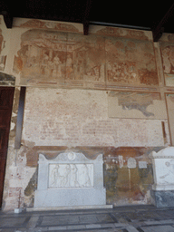 Frescoes and reliefs at the Camposanto Monumentale cemetery