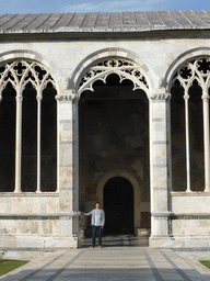 Tim at the inner courtyard of the Camposanto Monumentale cemetery