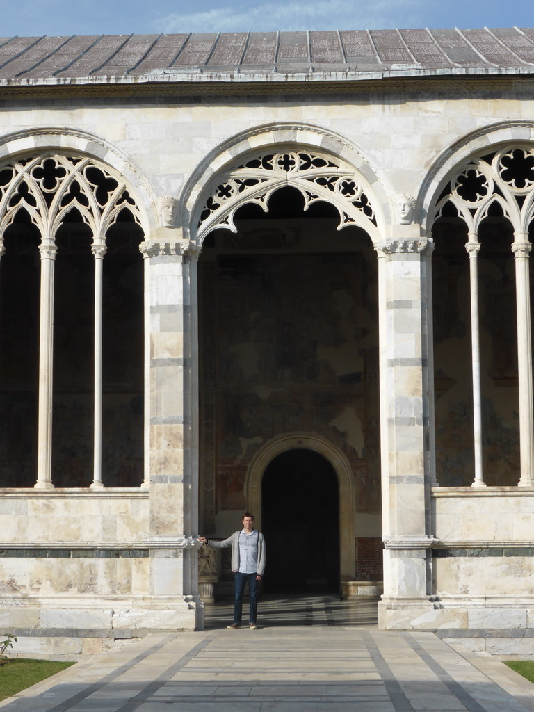 Tim at the inner courtyard of the Camposanto Monumentale cemetery