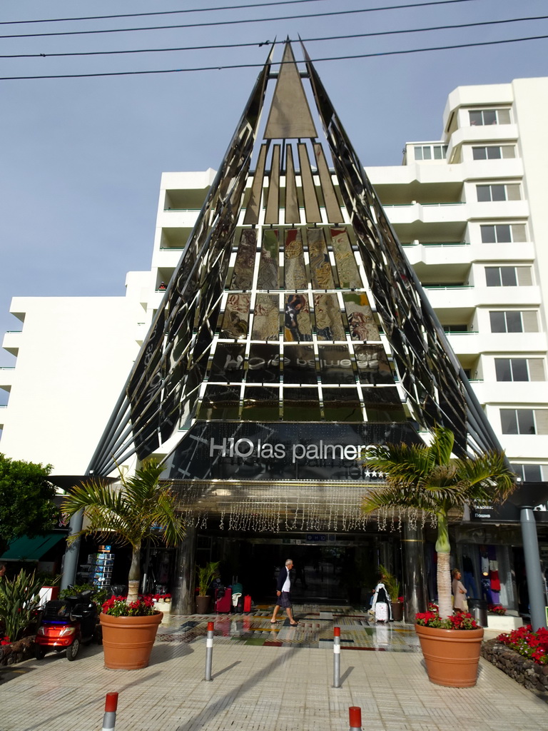 Front entrance of the H10 Las Palmeras hotel at the Avenida Rafael Puig Lluvina street