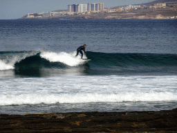 Surfer at the Playa Honda beach