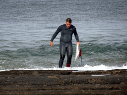 Surfer at the Playa Honda beach