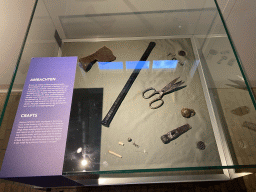 Crafts tools at the Expo at Loevestein Castle, with explanation