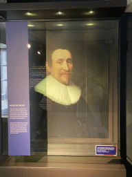 Painting of Hugo de Groot at the Expo at Loevestein Castle, with explanation