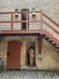 Miaomiao walking from the inner square to the Basement of Loevestein Castle