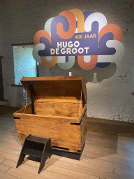 Book chest at the 400 Years Hugo de Groot exhibition at the Middle Floor of Loevestein Castle