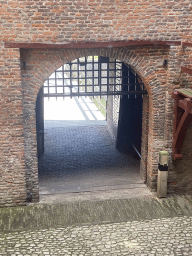 Portcullis at the inner square of Loevestein Castle, viewed from the Hall at the Middle Floor