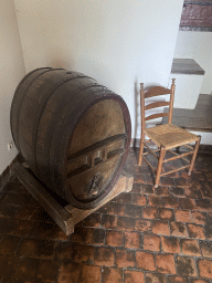 Wine barrel at the Kitchen at the Ground Floor of Loevestein Castle