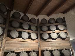 Gunpowder barrels at the middle floor of the Powder Tower at Loevestein Castle