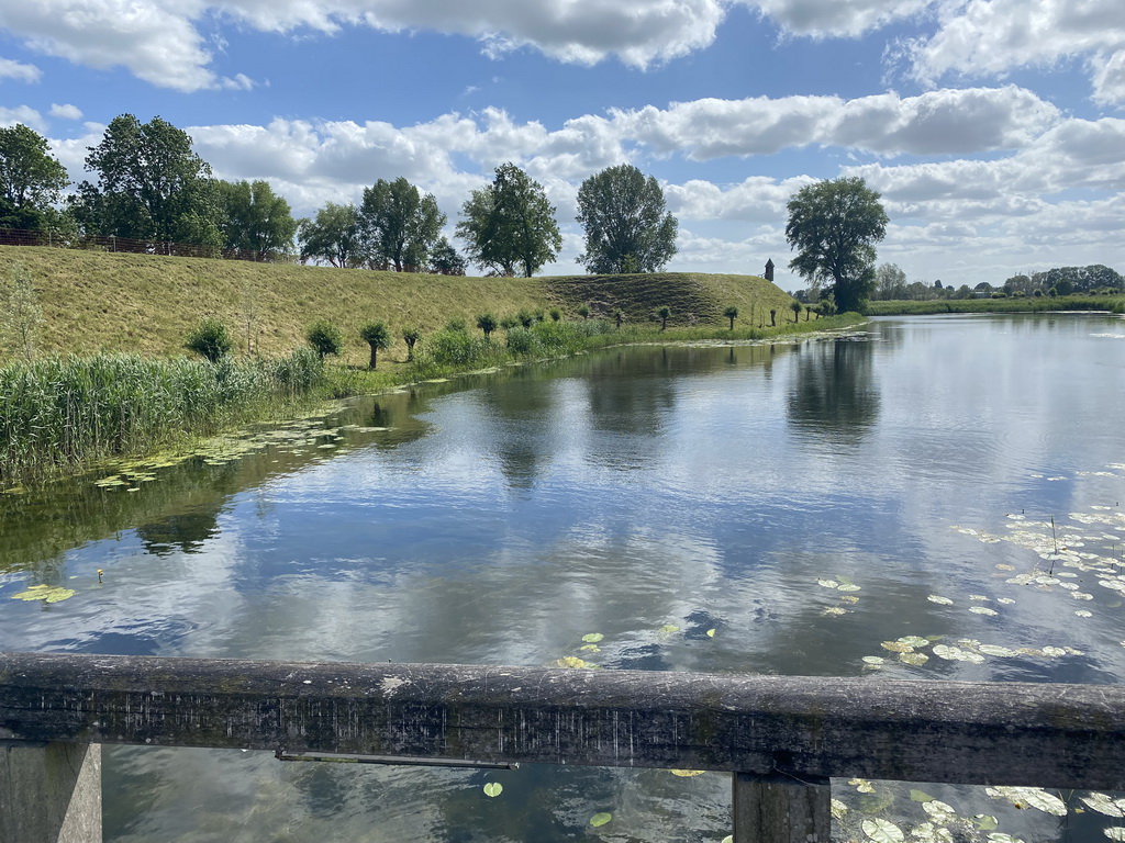 Northwest moat of Loevestein Castle, viewed from the entrance bridge