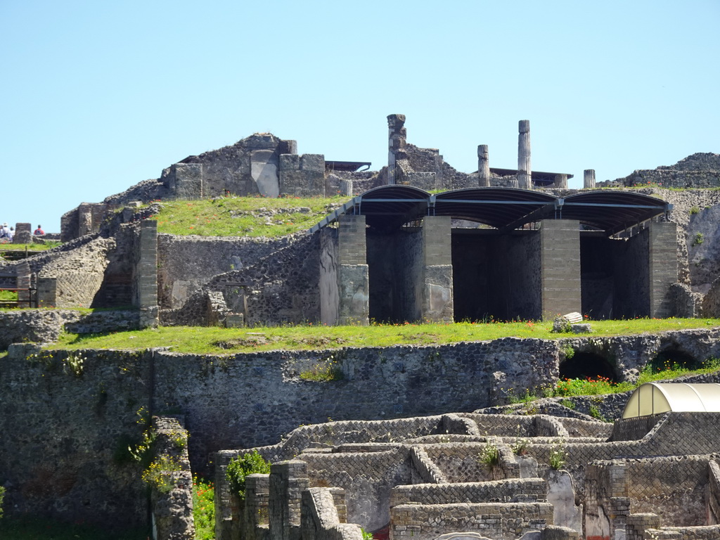 The Suburban Baths and the House of the Sailor at the Pompeii Archeological Site, viewed from the Porta Marina entrance