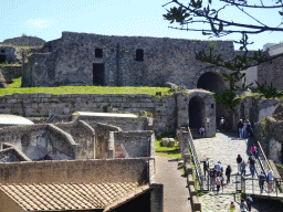 The Suburban Baths and the Porta Marina gate at the Pompeii Archeological Site, viewed from the Porta Marina entrance