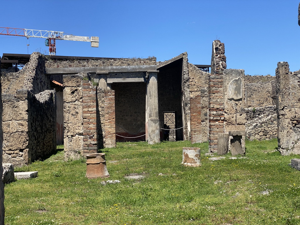 Walls at the House of Romulus and Remus at the Pompeii Archeological Site, viewed from the Via Marina street