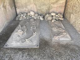 Skeletons at the Macellum market at the Pompeii Archeological Site