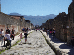 Gate over the Via di Mercurio street at the Pompeii Archeological Site, with a view on Mount Cerreto