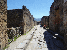 The Vicolo dei Vetti street at the Pompeii Archeological Site, viewed from the Vicolo di Mercurio street