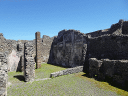 Walls of a house at the Via Stabiana street at the Pompeii Archeological Site