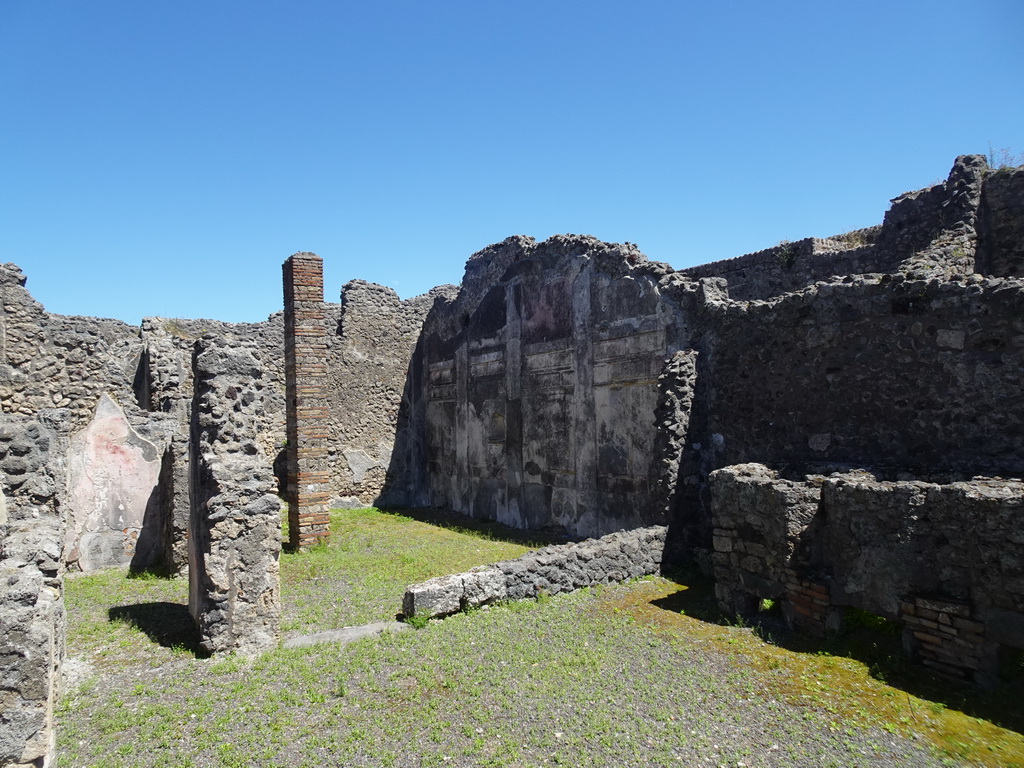 Walls of a house at the Via Stabiana street at the Pompeii Archeological Site