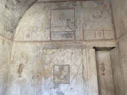 Walls with frescoes at the House of Marcus Lucretius at the Pompeii Archeological Site