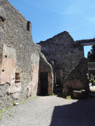 Walls at the House of Octavius Quartio at the Pompeii Archeological Site, viewed from the Via dell`Abbondanza street