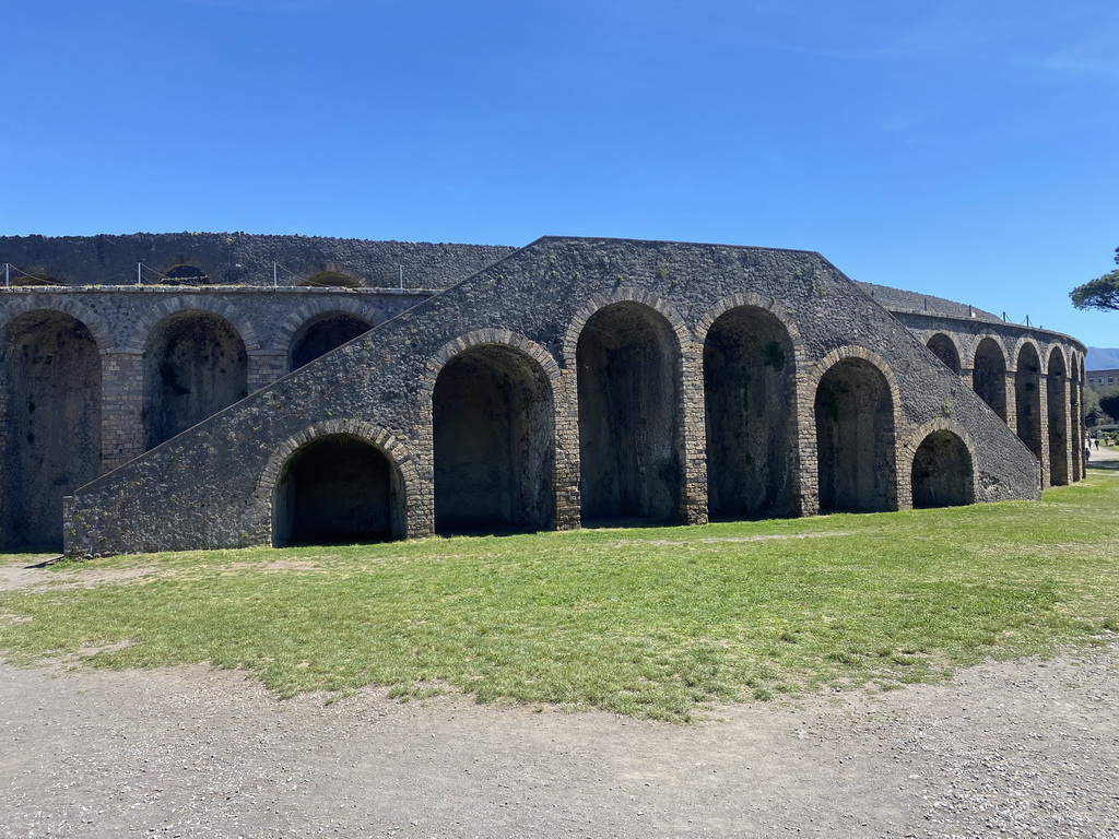 Northwest side of the Amphitheatre at the Piazzale Anfiteatro square at the Pompeii Archeological Site