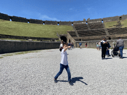 Max at the Amphitheatre at the Pompeii Archeological Site