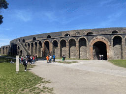 Southwest side of the Amphitheatre at the Piazzale Anfiteatro square at the Pompeii Archeological Site